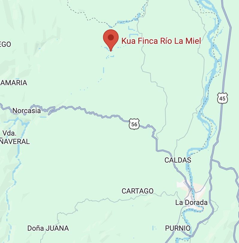 Mapa de la ubicación de Kua en Norcasia, Caldas